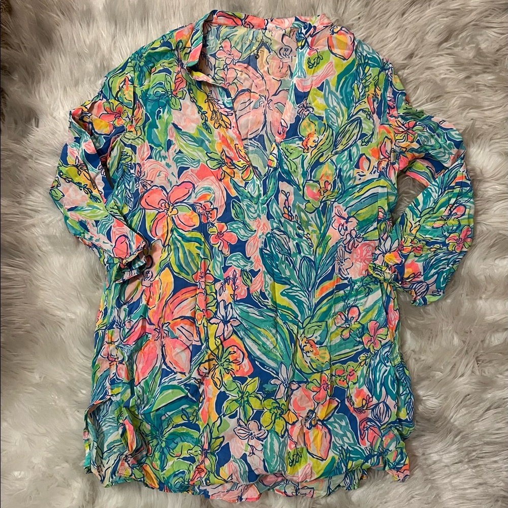 Lily Pulitzer blouse/ coverup!